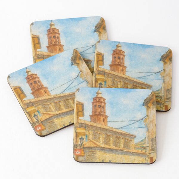 Item preview, Watercolor of the Church of the Nativity of Our Lady of Utrillas - Rural Charm of Teruel designed and sold by Miradas del Mundo.
