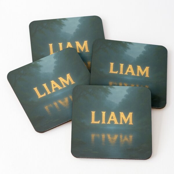 Item preview, LIAM Over Mystic Lake – Tranquil Enchanted Name Reflection Art designed and sold by VoidBloom Studio.