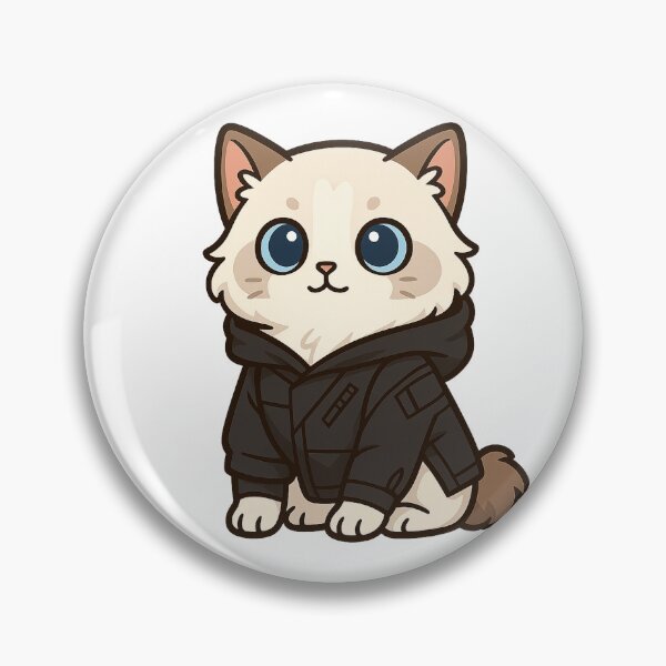 Item preview, Kawaii Ragdoll Cat in Techwear Hoodie – Cozy Anime Pet Style Sticker designed and sold by Tripconic.