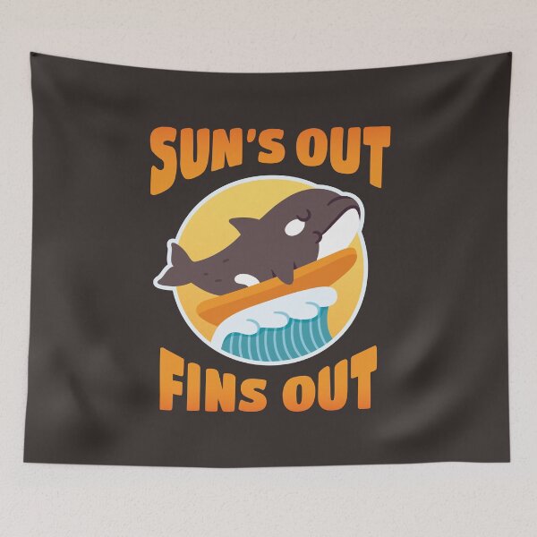 Item preview, Funny Orca On Surfboard Suns Out Fins Out designed and sold by rustydoodle.