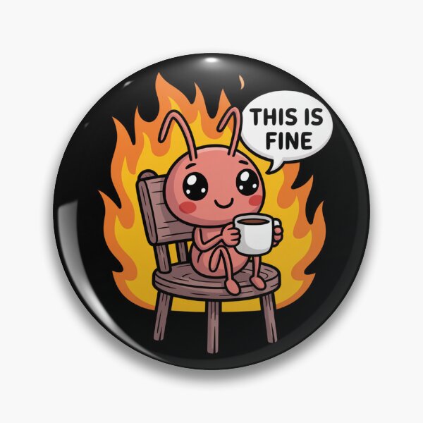 Item preview, Cute Ant Meme – This Is Fine Fire designed and sold by MonkiFlipp.