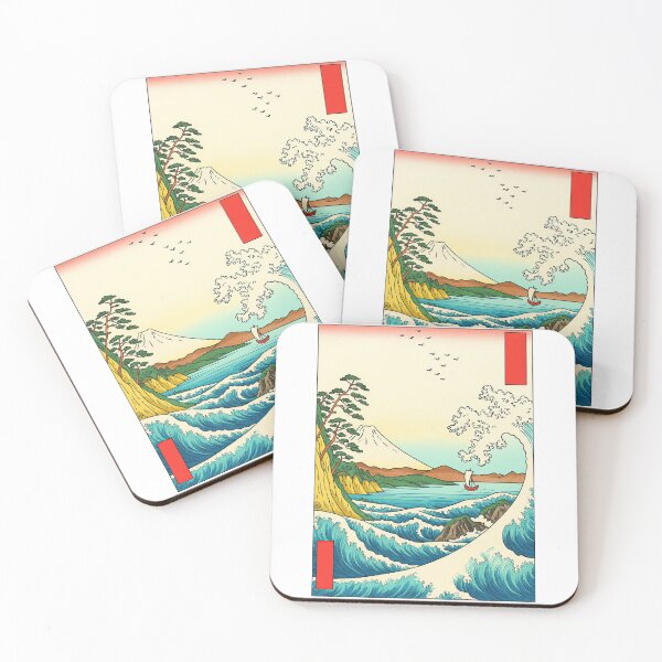 Item preview, Mount Fuji and Ocean Waves Japanese Landscape Art designed and sold by ArtfulWeave.