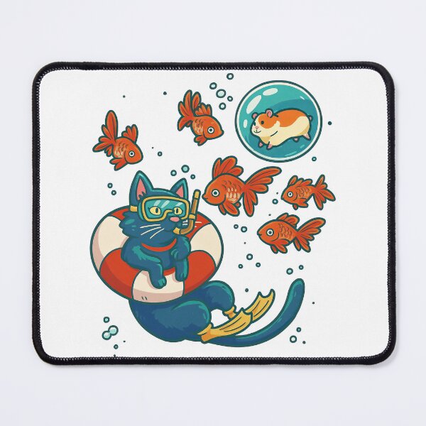 Item preview, Scuba Cat and Goldfish Underwater Adventure designed and sold by ArtfulWeave.