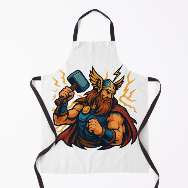 Item preview, Thor with hammer & lightning – Norse mythology illustration in comic style – Warrior god design designed and sold by Jawoahl.