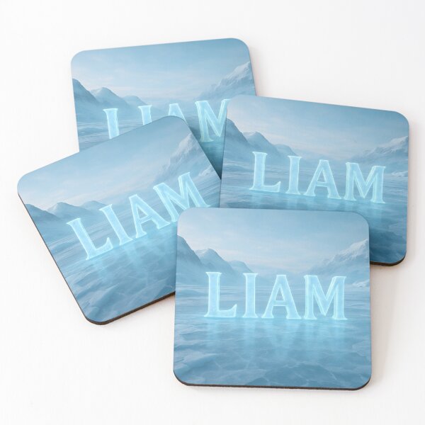 Item preview, LIAM Frozen Tundra Ice Design – Glacial Carved Name Typography designed and sold by VoidBloom Studio.