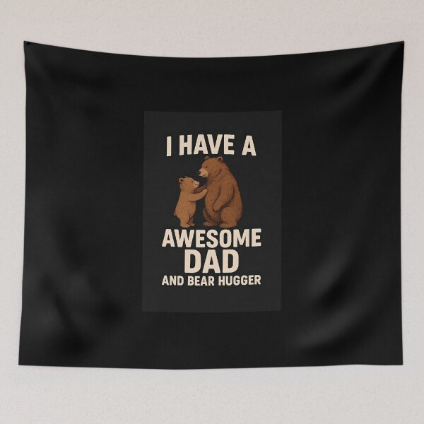Item preview, Cute Bear Dad Hug Illustration Quote designed and sold by Amr Siam.