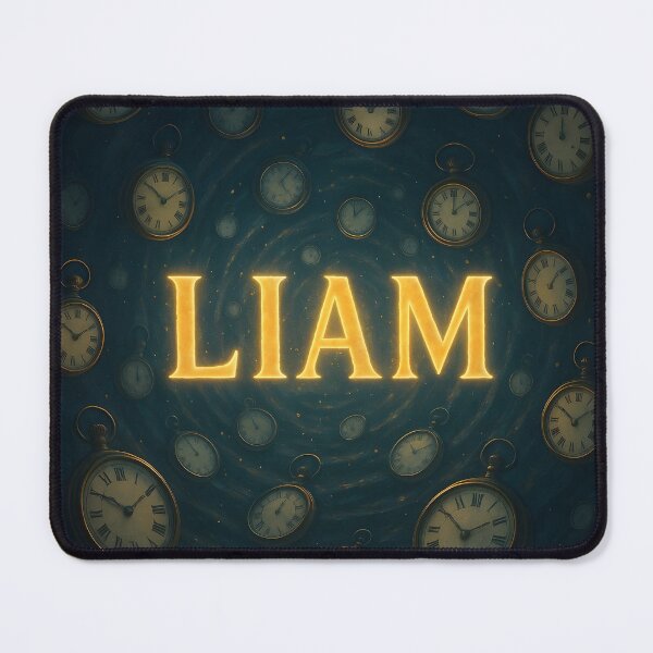 Item preview, LIAM Floating Clocks Design – Surreal Time Manipulation Name Art designed and sold by VoidBloom Studio.