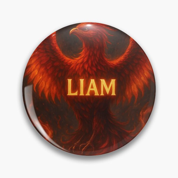 Item preview, LIAM Phoenix Tattoo – Rebirth Firebird Name Art Design designed and sold by VoidBloom Studio.