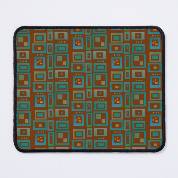 Item preview, Abstract squares brown green blue pattern designed and sold by lausn.