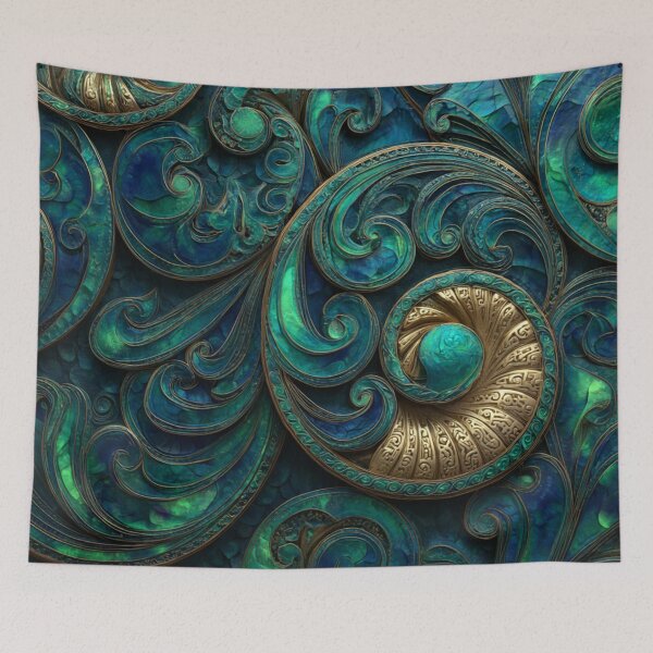 Item preview, New Zealand Māori Paua Pattern Koru Design 428 designed and sold by GrinGalore.