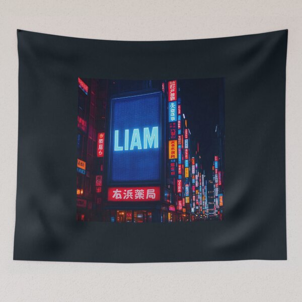 Item preview, LIAM Tokyo Billboard – Neon Jungle Cityscape Name Art designed and sold by VoidBloom Studio.