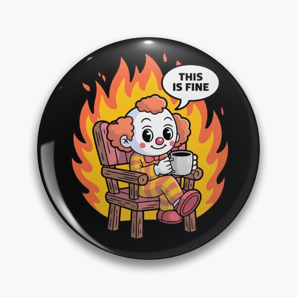 Item preview, Funny Clown Meme – This Is Fine Fire designed and sold by MonkiFlipp.
