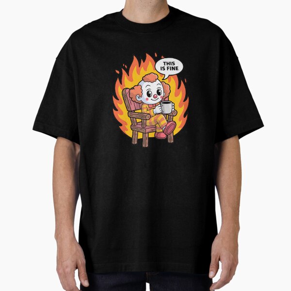 Item preview, Funny Clown Meme – This Is Fine Fire designed and sold by MonkiFlipp.