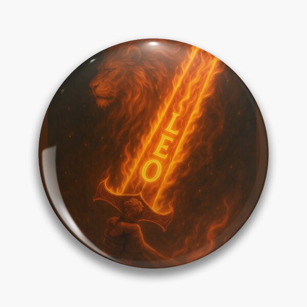Item preview, LEO Flaming Sword of the Lion – Fiery Blade Zodiac Power Art designed and sold by VoidBloom Studio.