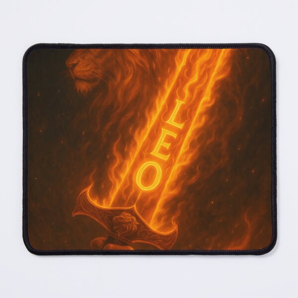 Item preview, LEO Flaming Sword of the Lion – Fiery Blade Zodiac Power Art designed and sold by VoidBloom Studio.