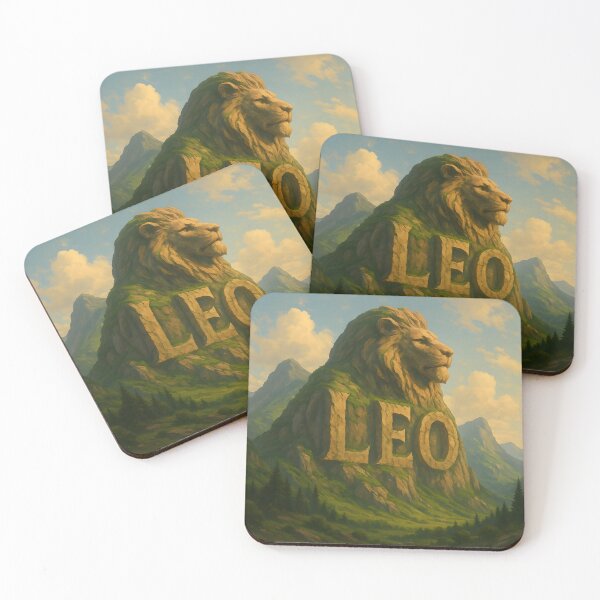 Item preview, LEO Lion Mountain – Colossal Zodiac Nature-Carved Name Art designed and sold by VoidBloom Studio.