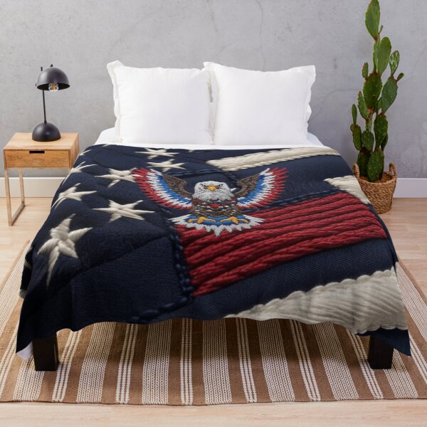 Item preview, Patriotic American Eagle Embroidery Patch  Red, White  Blue Stars Stripes designed and sold by ArtDesignTp.