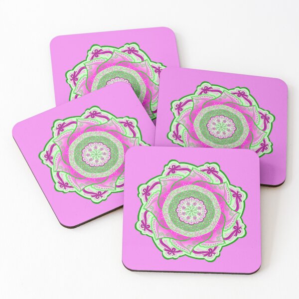 Item preview, Pink and Green Garden Floral Mandala designed and sold by n0ahp1st0l.