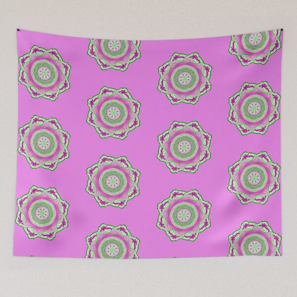 Item preview, Pink and Green Garden Floral Mandala designed and sold by n0ahp1st0l.