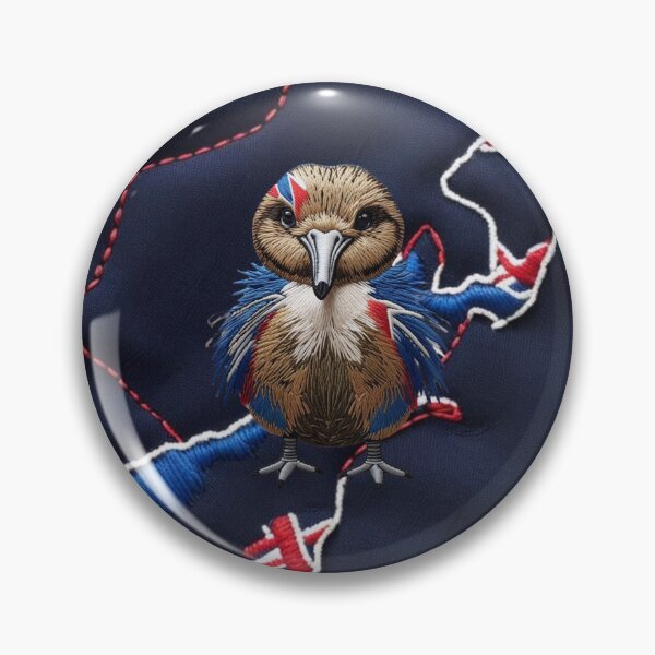 Item preview, Patriotic Kiwi Bird New Zealand Embroidery Patch  Red White & Blue with NZ Motif designed and sold by ArtDesignTp.