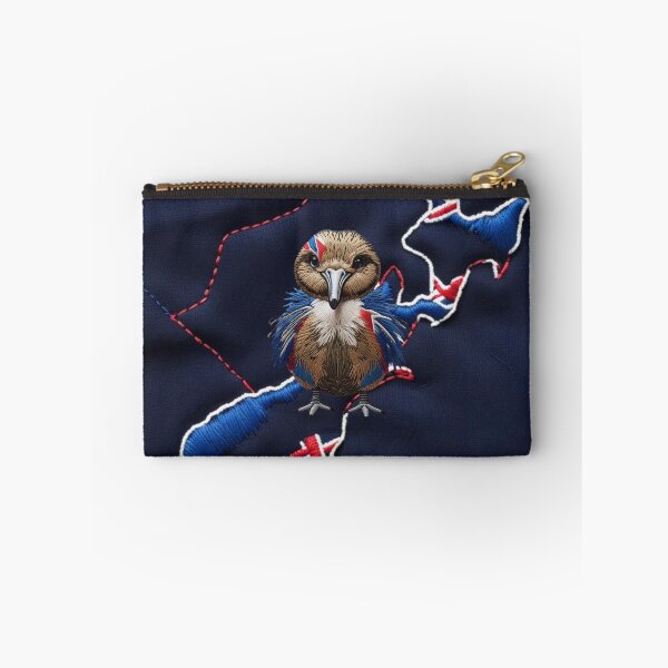 Item preview, Patriotic Kiwi Bird New Zealand Embroidery Patch  Red White & Blue with NZ Motif designed and sold by ArtDesignTp.