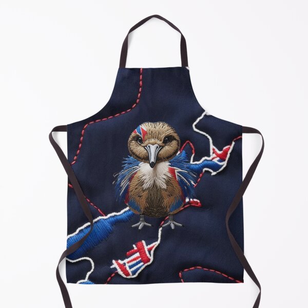 Item preview, Patriotic Kiwi Bird New Zealand Embroidery Patch Red White & Blue with NZ Motif designed and sold by ArtDesignTp.