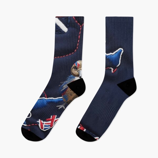 Item preview, Patriotic Kiwi Bird New Zealand Embroidery Patch  Red White & Blue with NZ Motif designed and sold by ArtDesignTp.