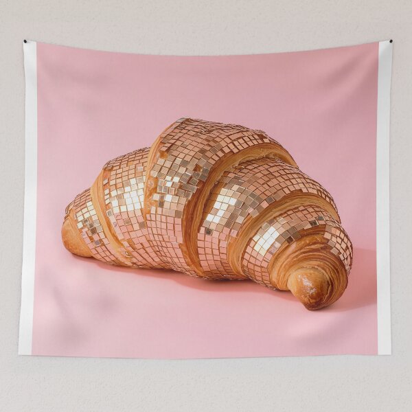 Item preview, Disco Croissant – Funky Glitter Pastry on Pink designed and sold by Lala and Jull.