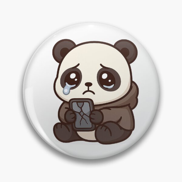 Item preview, Kawaii Panda with Broken Phone – Crying Cute Tech Fail designed and sold by Tripconic.