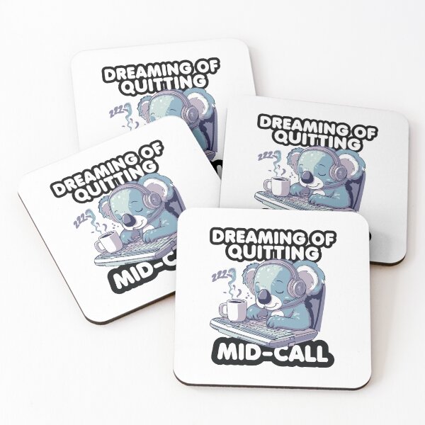 Item preview, Sleepy Koala Work Call Humor – Dreaming of Quitting Mid-Call designed and sold by PrintMastery.