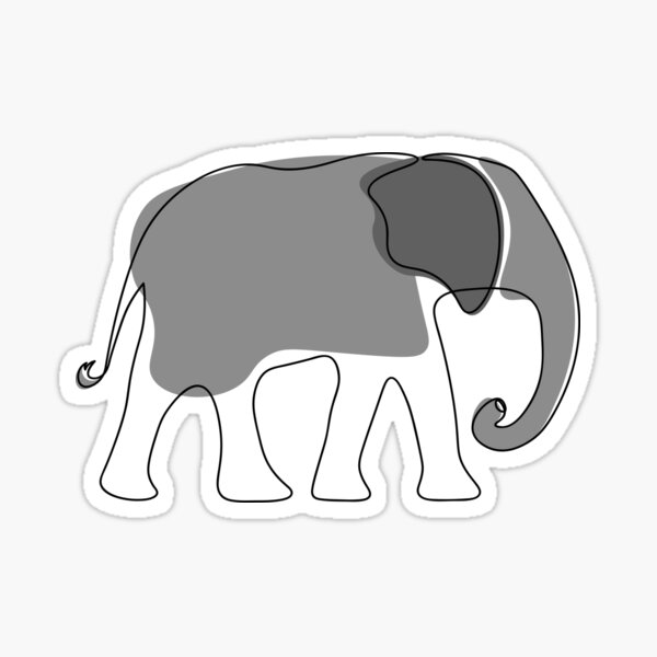 Item preview, Stylized elephant in one line designed and sold by Tanysha54.