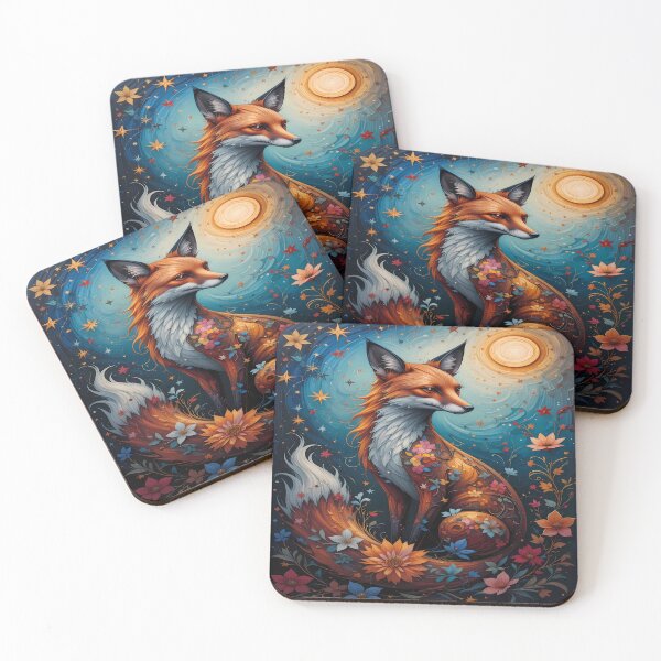 Artikelvorschau, Cosmic Fox – Mystisches Kunstwerk entworfen und verkauft von PawPrintStyles.