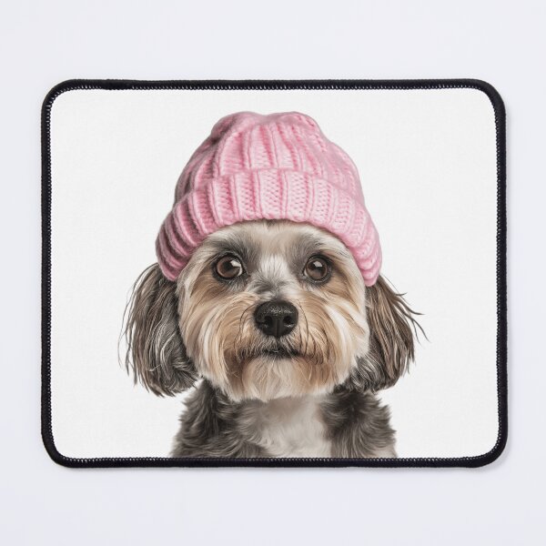 Item preview, Cozy Havanese dog Wearing Pink Winter Hat Trendy Animal Fashion Artwork designed and sold by LazyOwlStore.