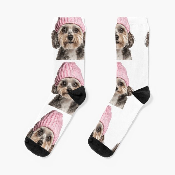 Artikel-Vorschau von Gemütlicher Havaneser Hund trägt rosa Wintermütze trendige Tiermode Kunstwerk, designt und verkauft von LazyOwlStore.