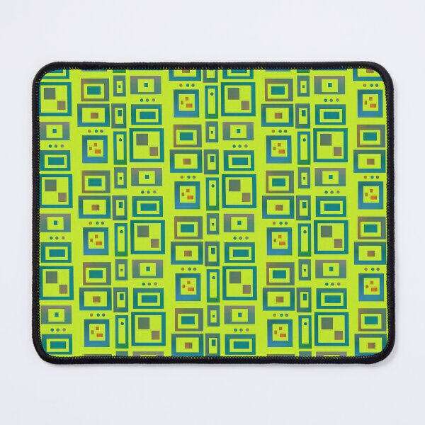 Item preview, Artistic squares yellow green blue pattern designed and sold by lausn.