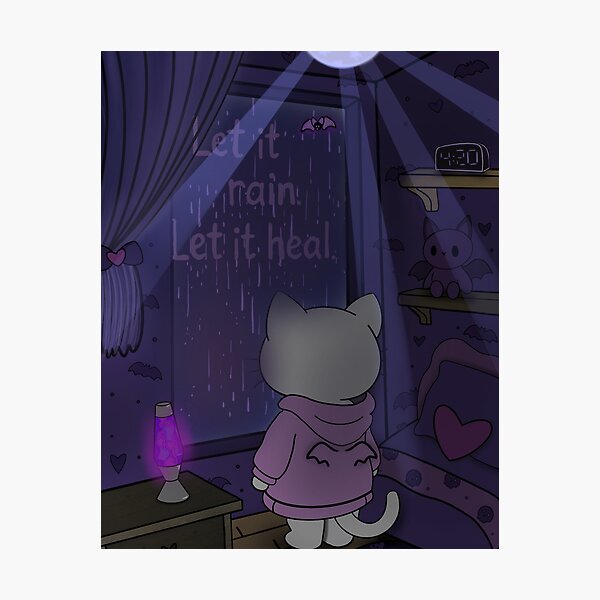 Artikel-Vorschau von Let it Rain, Let it Heal - Skelli Kitty Cozy Goth Design , designt und verkauft von Skelli Kitty & Friends.