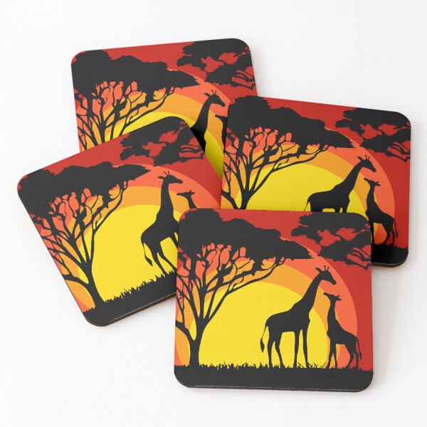 Item preview, Landscape with silhouettes of giraffes in Africa designed and sold by Tanysha54.