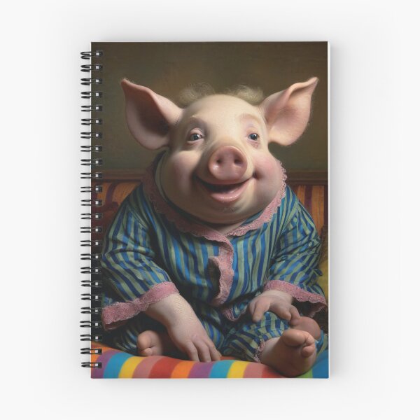 Item preview, Cute Funny Pig in pijamas old portrait designed and sold by MovieSetStories.