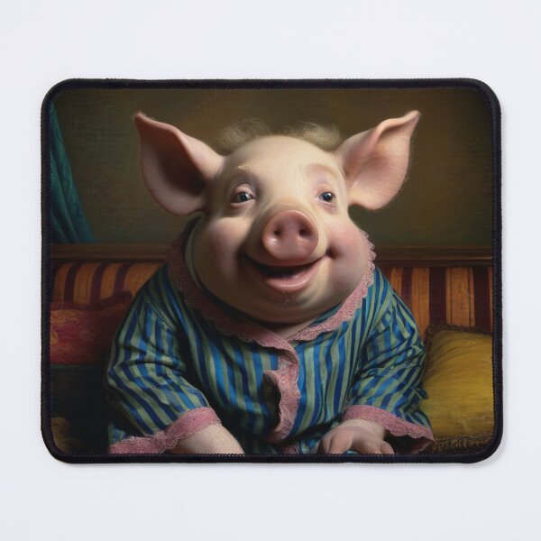 Item preview, Cute Funny Pig in pijamas old portrait designed and sold by MovieSetStories.
