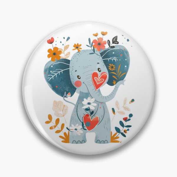 Item preview, Cute cartoon elephant illustration with a red heart, perfect for Valentine's Day or a child's birthday card designed and sold by KanDa-Shop.