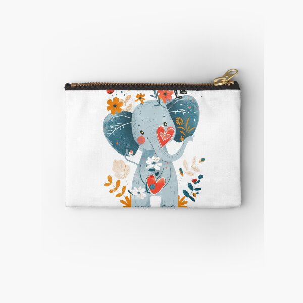 Item preview, Cute cartoon elephant illustration with a red heart, perfect for Valentine's Day or a child's birthday card designed and sold by KanDa-Shop.