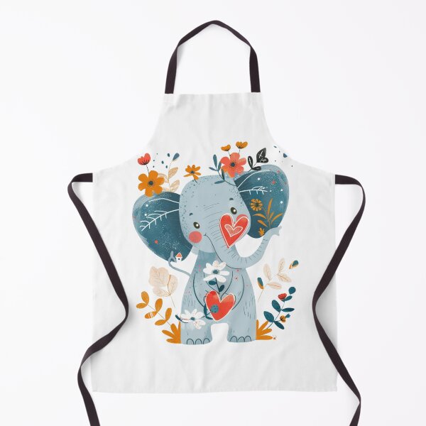 Item preview, Cute cartoon elephant illustration with a red heart, perfect for Valentine's Day or a child's birthday card designed and sold by KanDa-Shop.