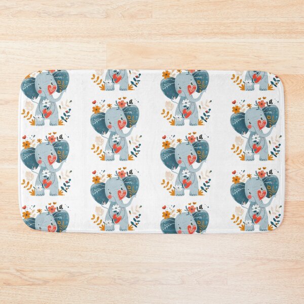 Item preview, Cute cartoon elephant illustration with a red heart, perfect for Valentine's Day or a child's birthday card designed and sold by KanDa-Shop.