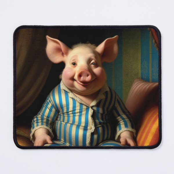 Item preview, Copy of Cute Funny Pig in pijamas old portrait designed and sold by MovieSetStories.