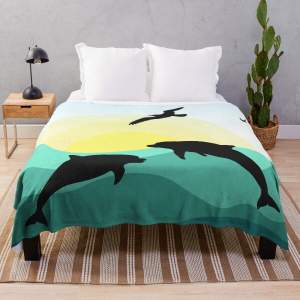 Item preview, Silhouette of a dolphin against the background of the sea designed and sold by Tanysha54.