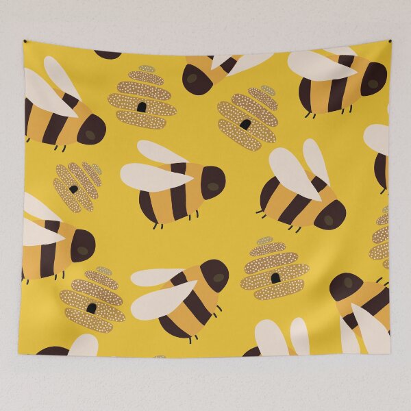 Item preview, Cartoon flying bee and beehive designed and sold by Luamor.
