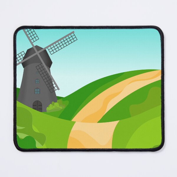 Item preview, Summer landscape of fields with mlyn, green hills, bright color of the blue sky.  designed and sold by Tanysha54.