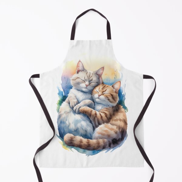 Item preview, Serene Watercolor Cats Cuddle designed and sold by RayyCreate.