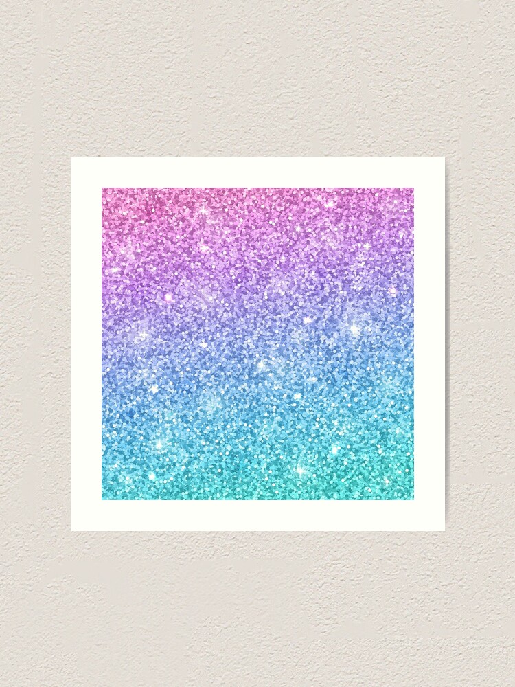 "Purple Turquoise Blue Glitter Ombre " Art Print for Sale by newburyboutique Redbubble