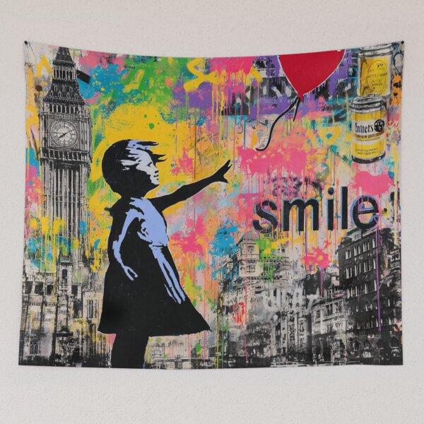 Item preview, Girl With Balloon Street Art Mural  designed and sold by GrinGalore.